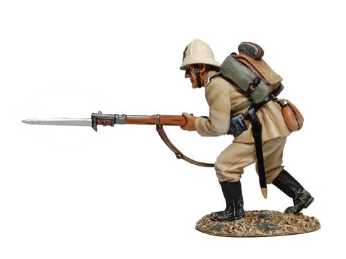 German Soldier Advancing with Rifle