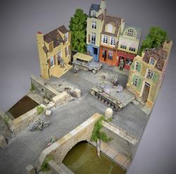 Stone bridge and river - diorama