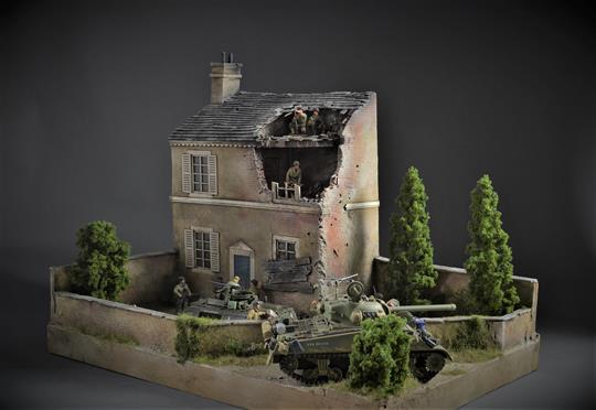 Fransk hus ruin - diorama  