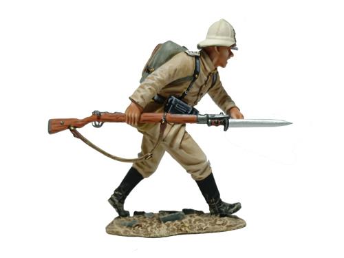 German Soldier Advancing with Rifle