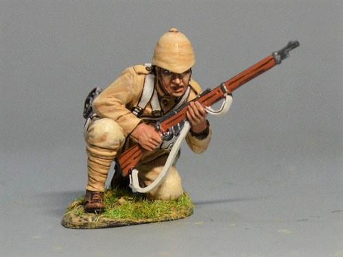 British Infantryman Crouched Down