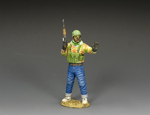 Mogadishu Militiaman Shouting STOP!