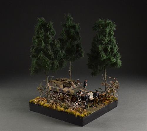 Nadelwald und Straße - Diorama