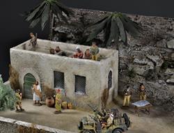 Desert house and oasis - diorama