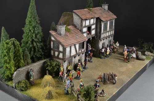 Mittelalterlicher Bauernhof - Diorama