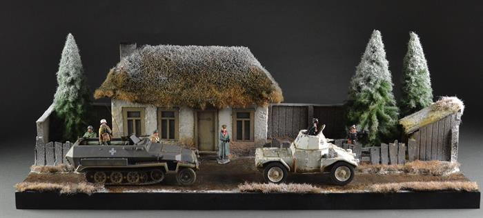 Russisk bondehus - diorama