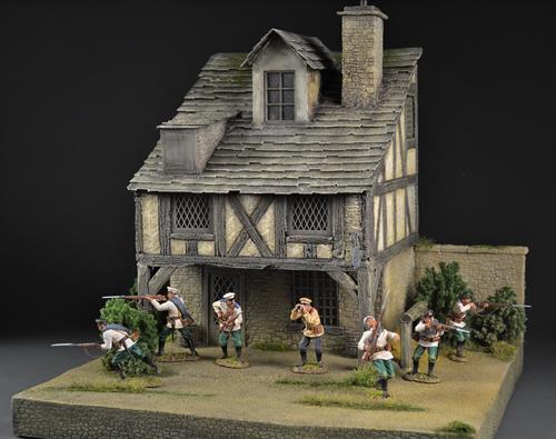 Französisches mittelalterliches Gasthaus - Diorama