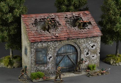 French barn, bombed and shelled...