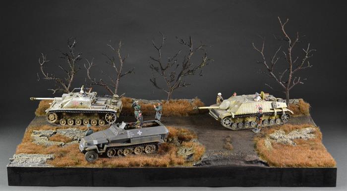 Crossroads through winter / early spring terrain - diorama