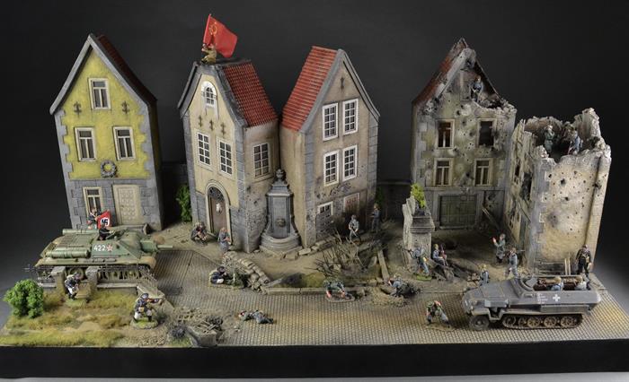 Europäische Stadt in Trümmern - Diorama