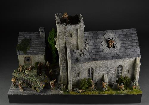 Französische Kirche in der Normandie - Diorama