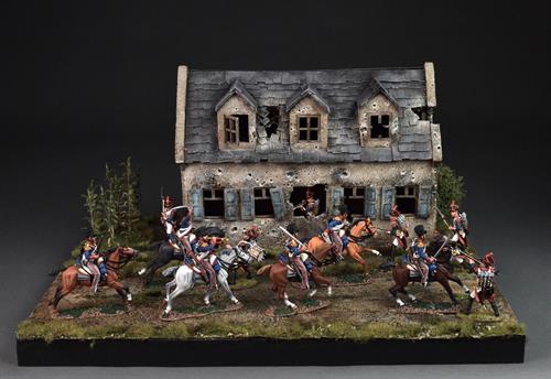 Plancenoit village house, bombed and shelled - Diorama