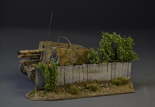 Wooden fence with bushes (only 1 in stock)